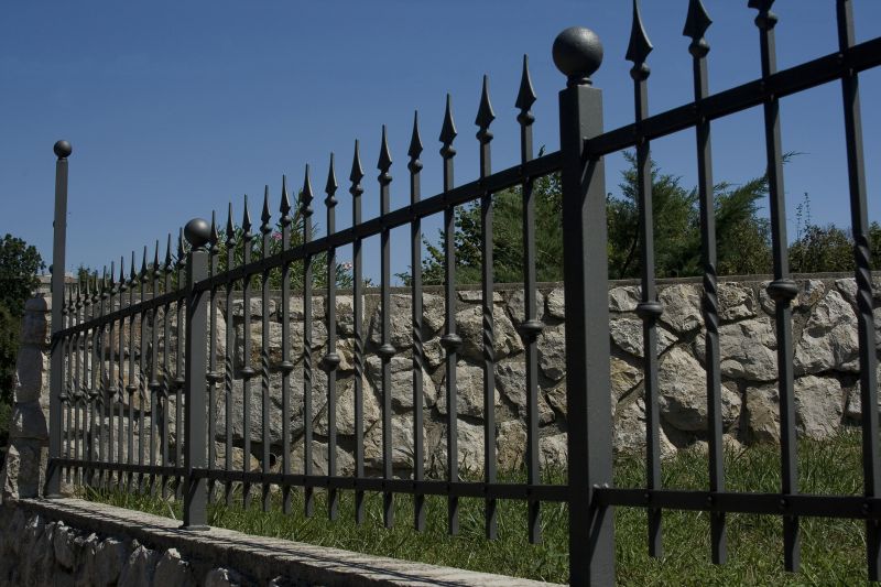 Black Iron Fence Installation detail
