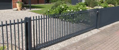 Gray Vinyl Fence Installation